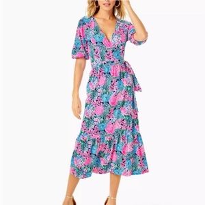 Lilly Pulitzer Brantley‎ Midi Wrap Dress. Size XS